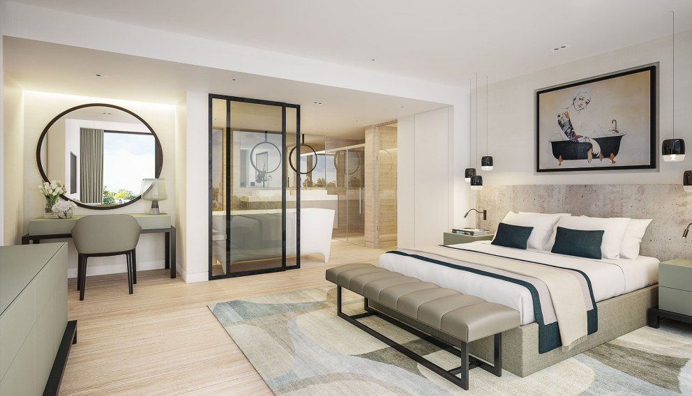 Hampstead Penthouse | Open plan master suite interior | Interior Designers